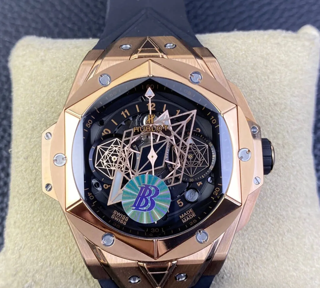 Hublot Big Bang Sang Bleu II 418.OX.1108.RX.MXM19 BB Factory 1:1 Best Edition Replica Watch Black Strap